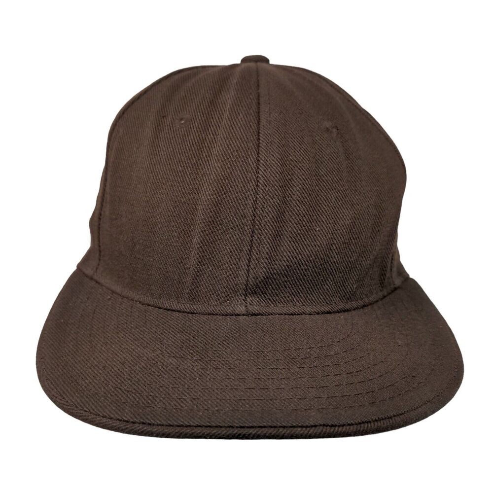 Hatco Fitted Hat Brown 7 1/4 Premium Original Fit 6 Panel Solid Blank